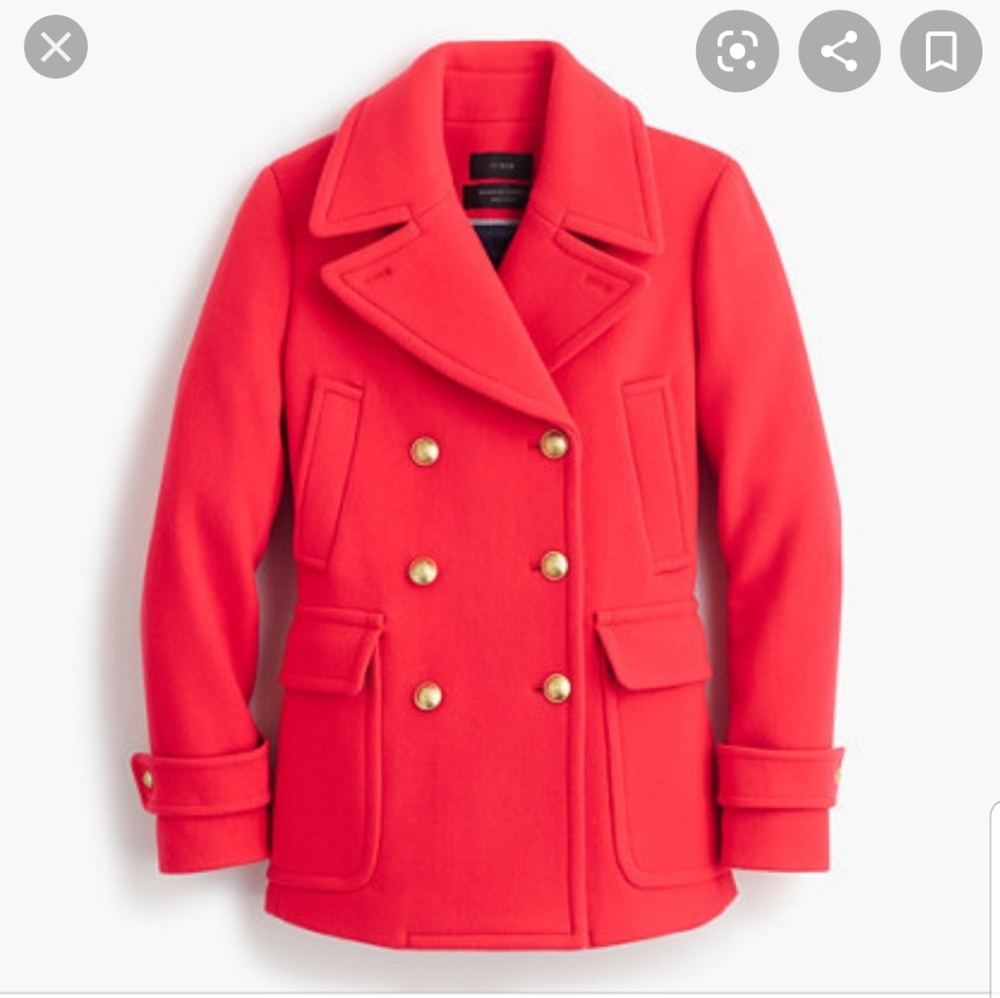 New J.Crew Stadium Cloth Majesty Peacoat Size 2